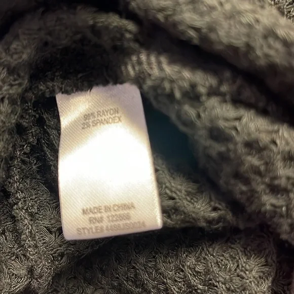 Status by Chenault Black Waffled Fabric Knit Cardigan. D4/A - Picture 9 of 11